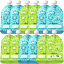 Load image into Gallery viewer, 12-Pack Prep Reusable Food Pouches
