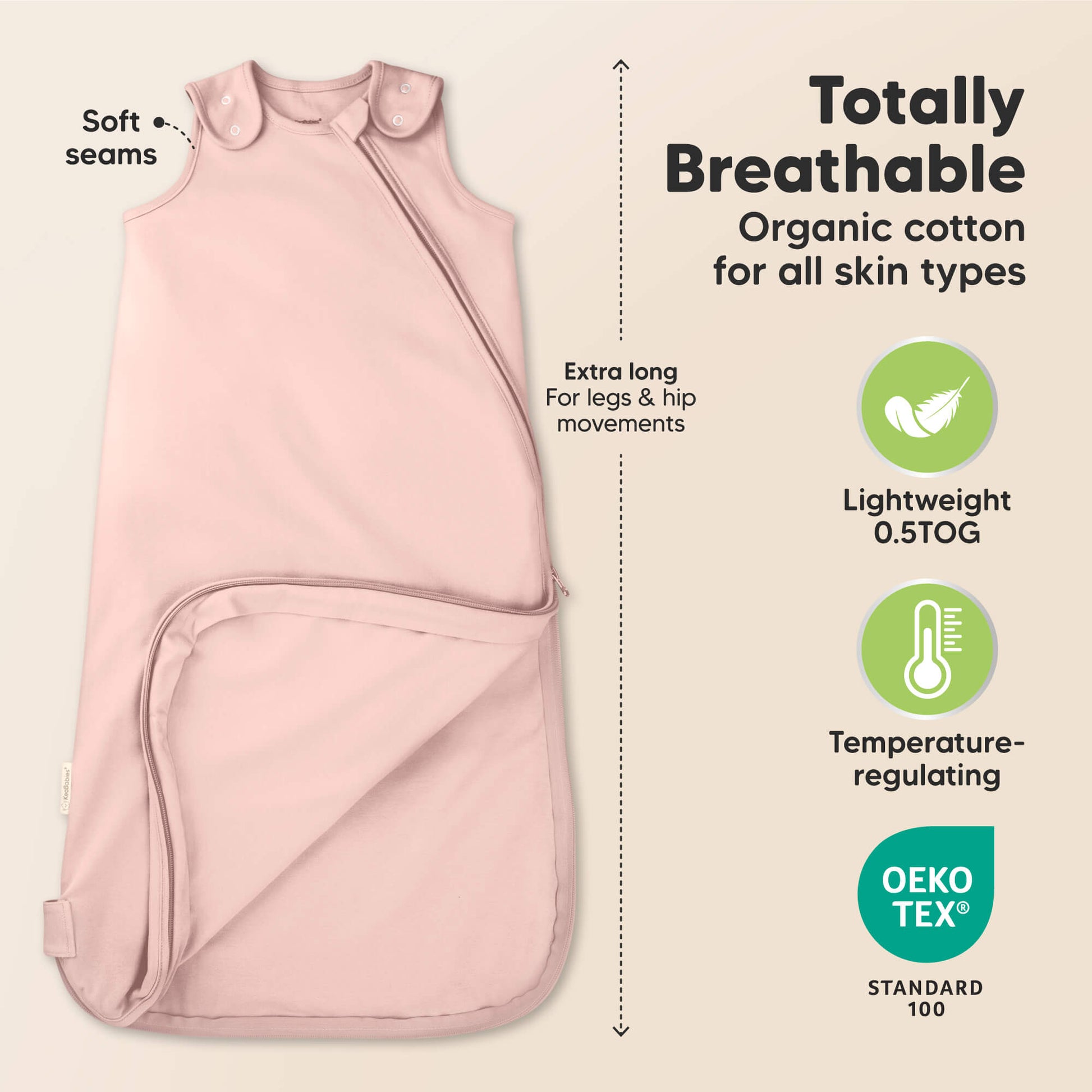 Totally breathable - organic cotton for all skin types (lightweight 0.5TOG, temperature-regulating, and OEKO TEX STANDARD 100) 31897730678970