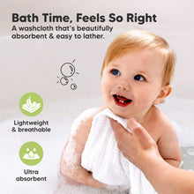 Load image into Gallery viewer, Bath Time, Feels So Right - A washcloth that's beautifully absorbent &amp; easy to lather. Lightweight &amp; breathable and Ultra absorbent.
