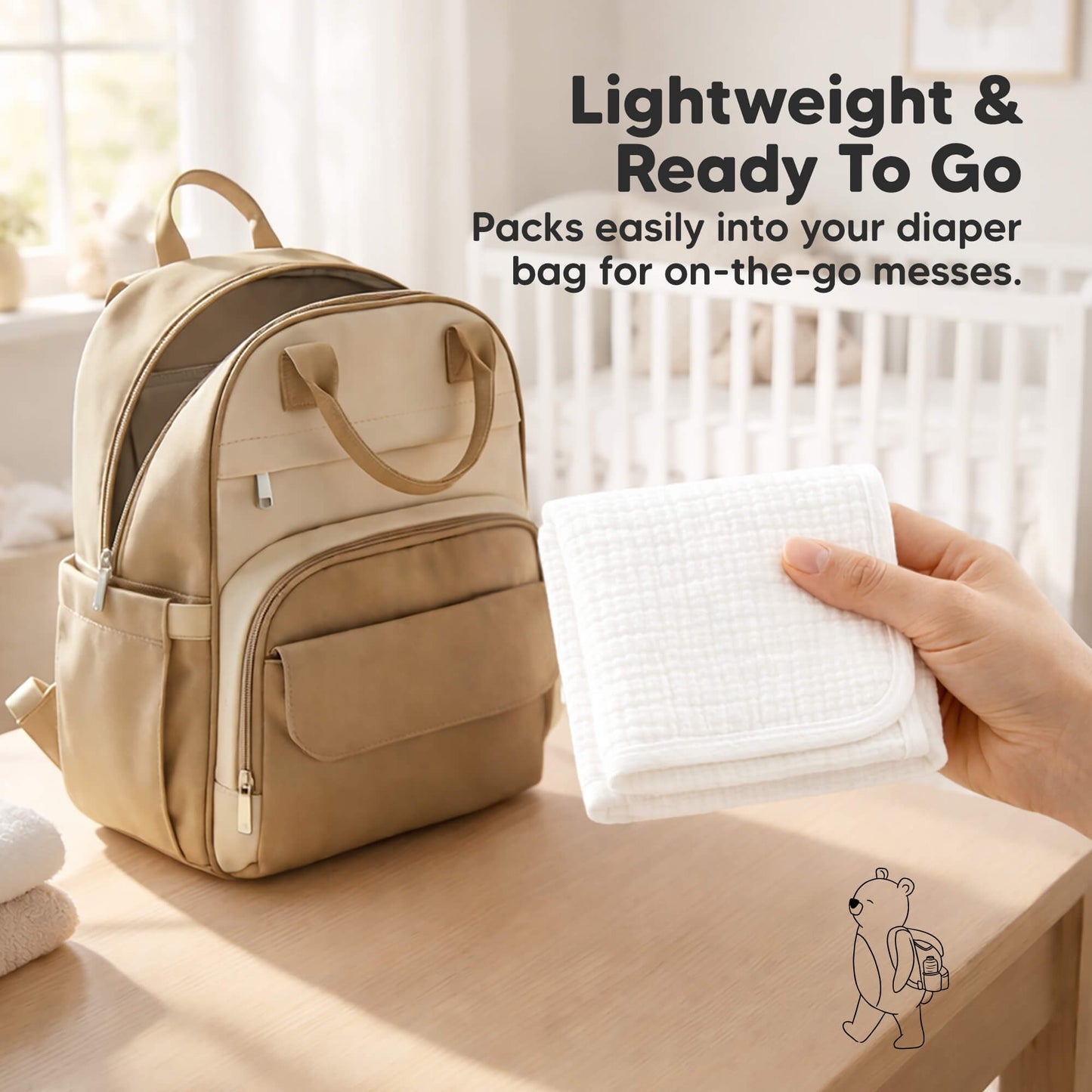 Lightweight & Ready To Go - Packs easily into your diaper bag for on-the-go messes. 31810002976954