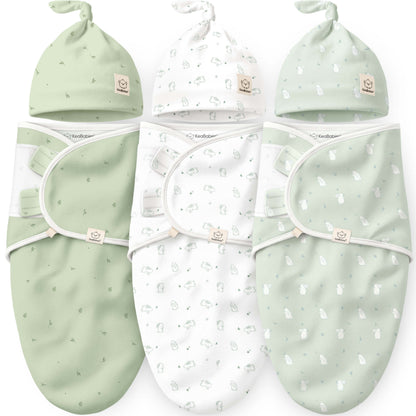 3-Pack Soothe Swaddle Wraps with Knot Hats 32482038907066