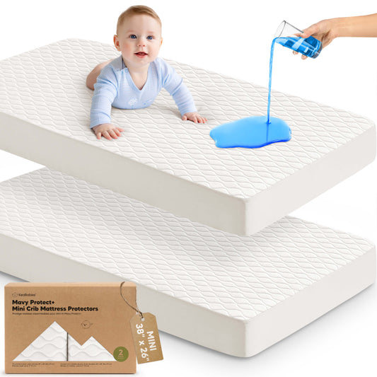 Mavy Protect+ Waterproof Mini Crib Mattress Protector
