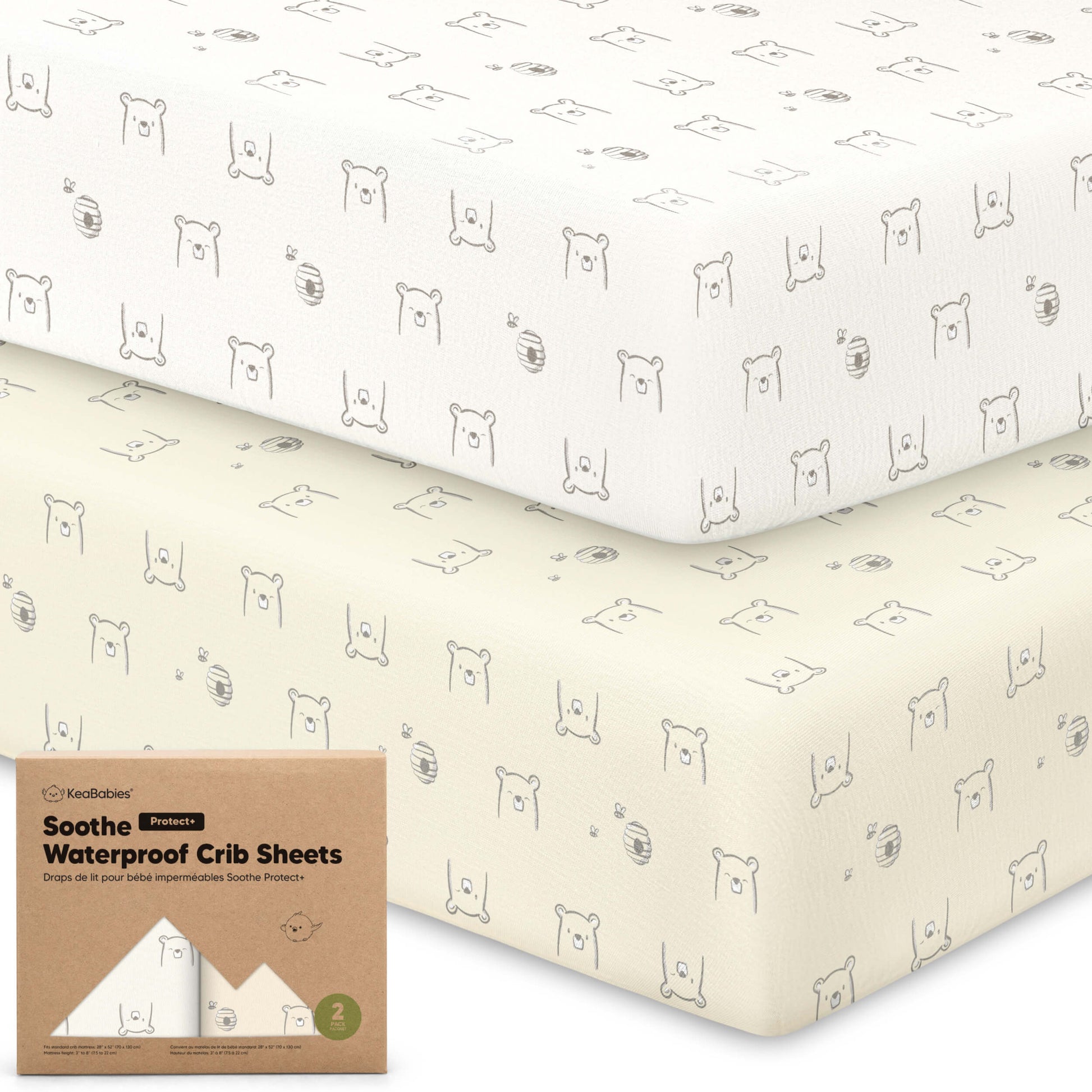 2-Pack Soothe [Protect+] Waterproof Crib Sheets 32661405139130