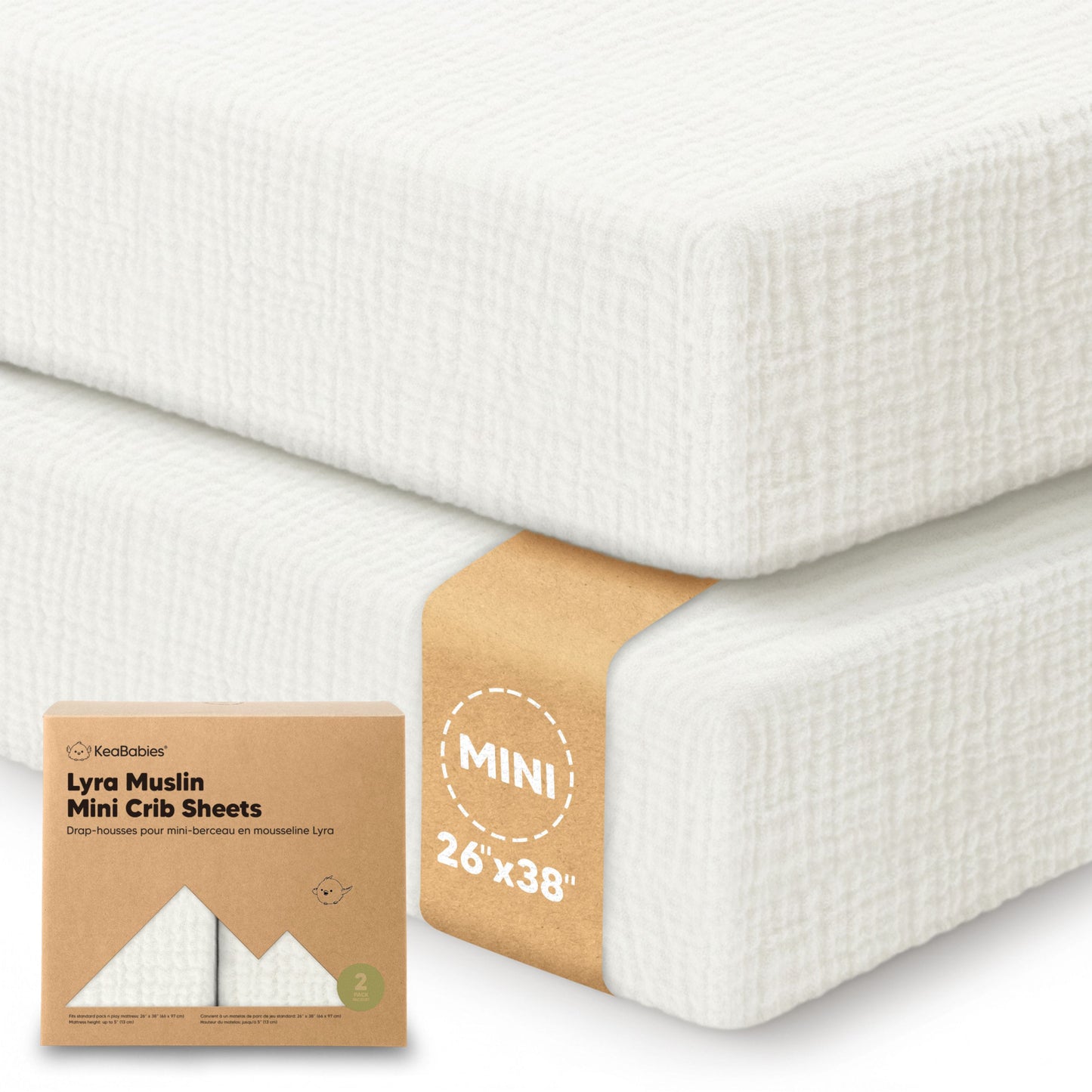 2-Pack Lyra Muslin Mini Crib Sheets 32151213310138