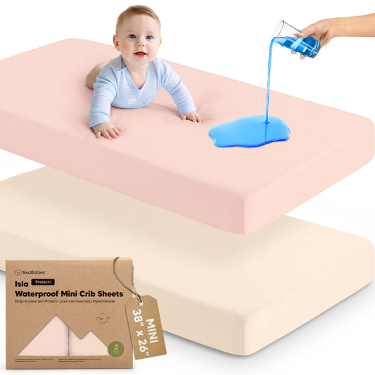 2-Pack Isla [Protect+] Waterproof Mini Crib Sheets
