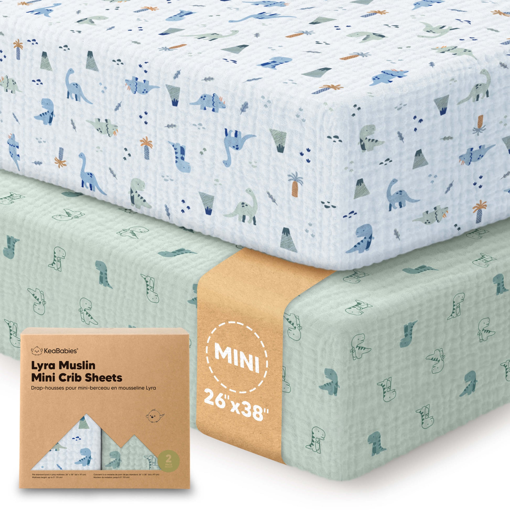 2-Pack Lyra Muslin Mini Crib Sheets 32150047391930