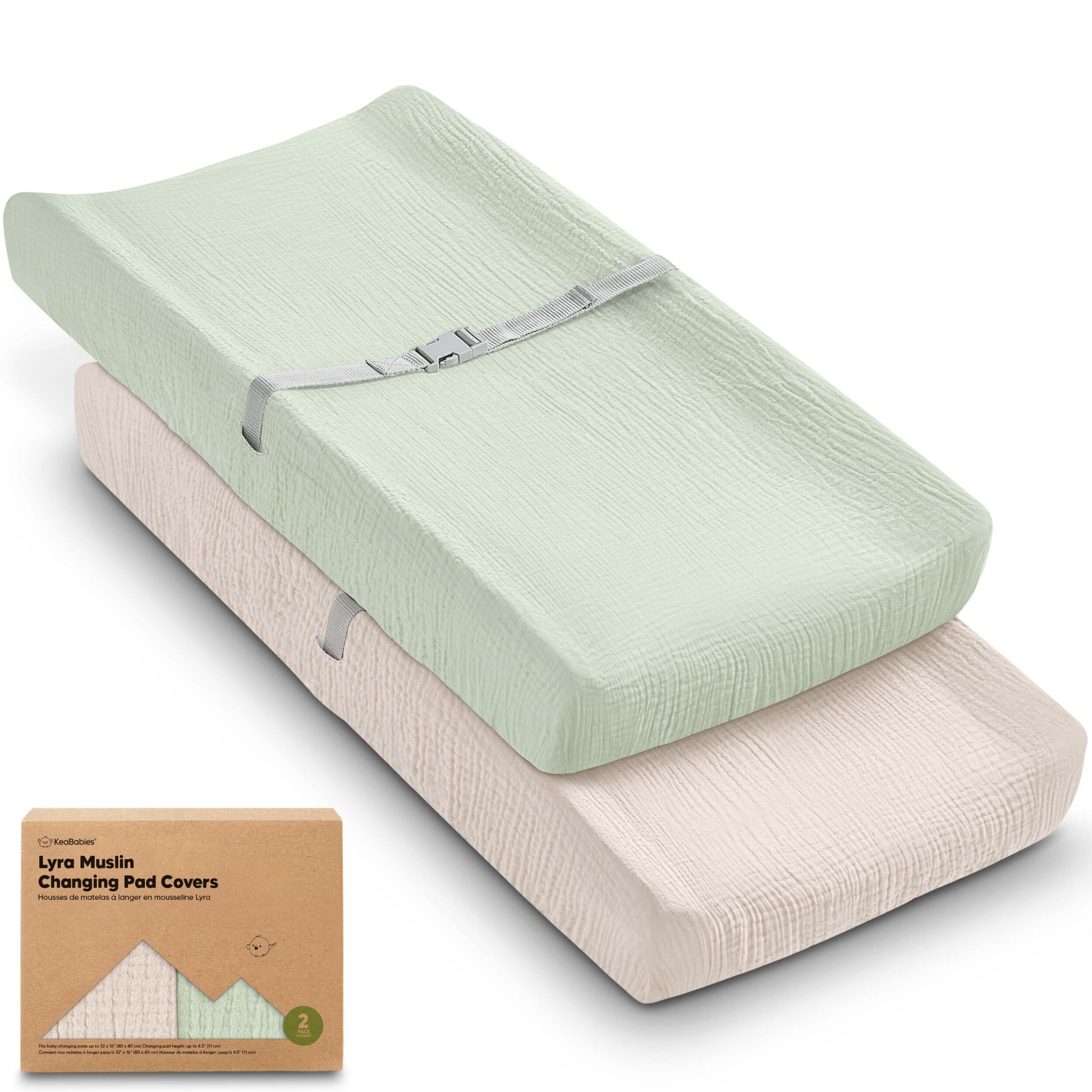 2-Pack Lyra Muslin Changing Pad Covers 32167267762362