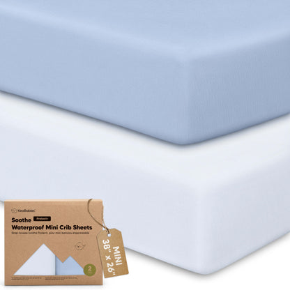 2-Pack Soothe [Protect+] Waterproof Mini Crib Sheets 32245811970234