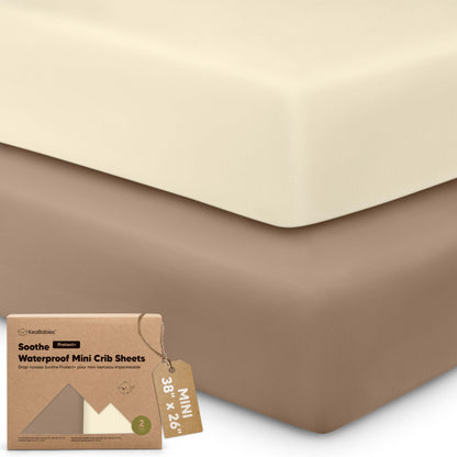 2-Pack Soothe [Protect+] Waterproof Mini Crib Sheets 32245809217722