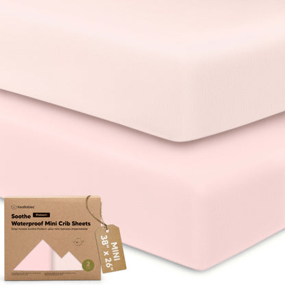 2-Pack Soothe [Protect+] Waterproof Mini Crib Sheets 32245807087802