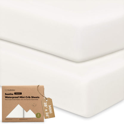 2-Pack Soothe [Protect+] Waterproof Mini Crib Sheets 32245815607482