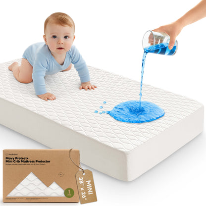 Mavy Protect+ Waterproof Mini Crib Mattress Protector