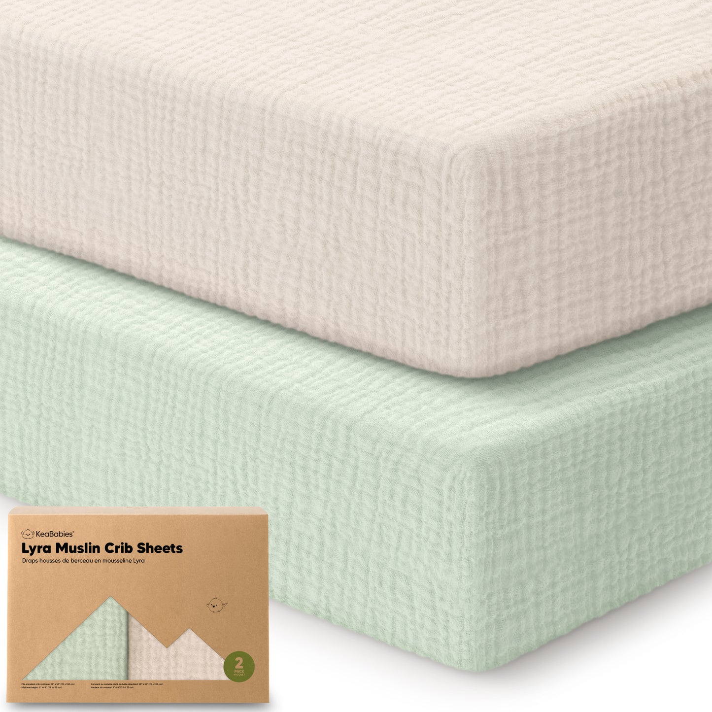 2-Pack Lyra Muslin Crib Sheets 32341446951098