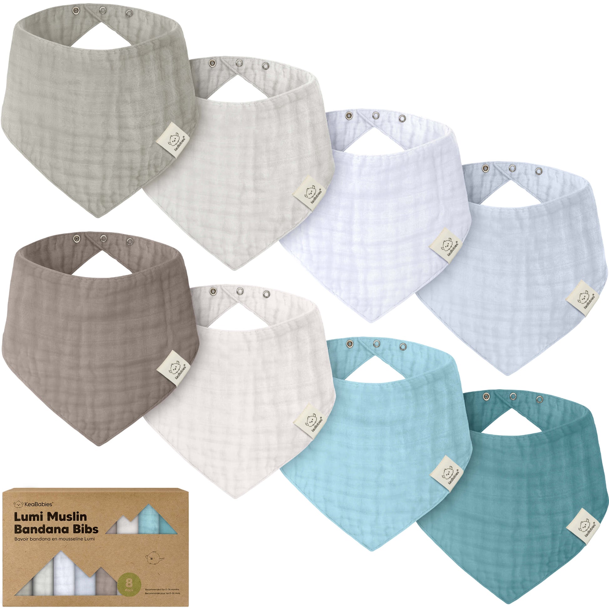8-Pack Lumi Muslin Bandana Bibs 32356903321786