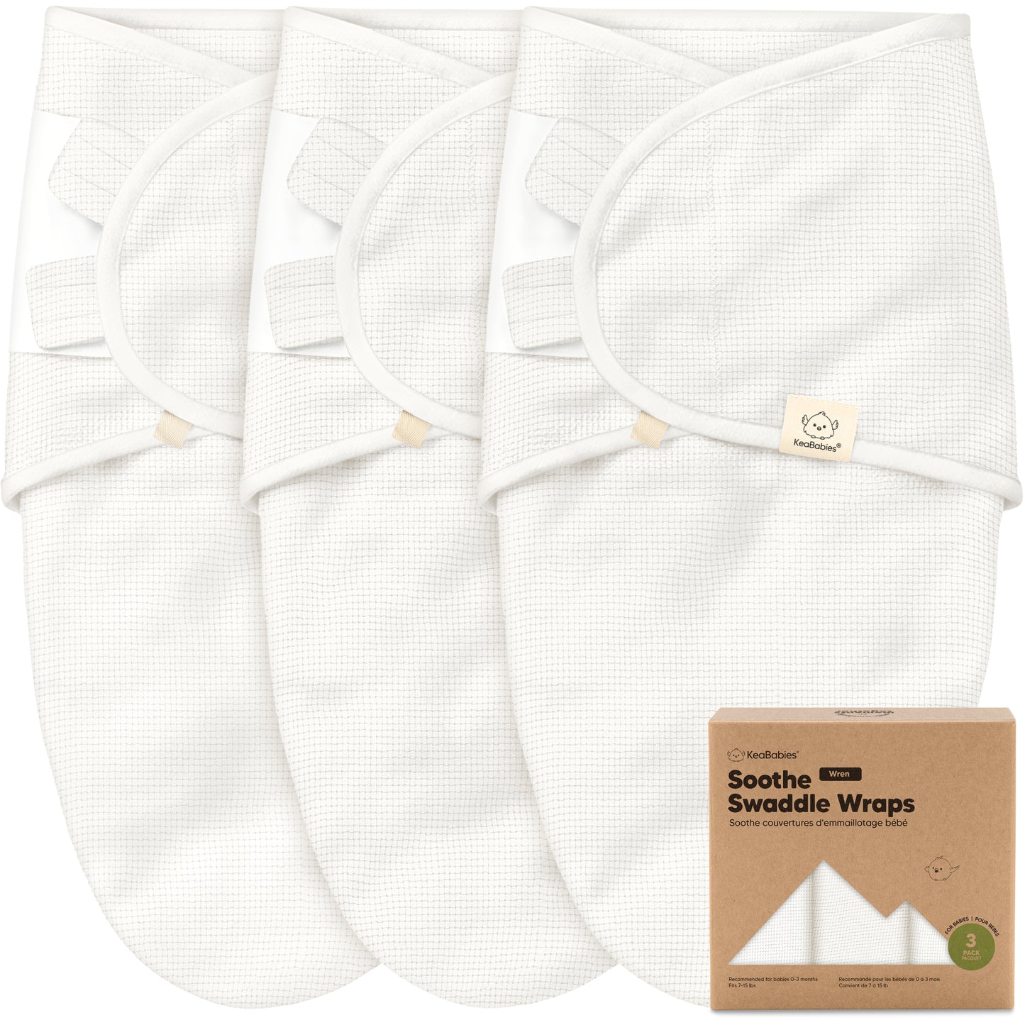 3-Pack Soothe (Wren) Swaddle Wraps 32535082959034
