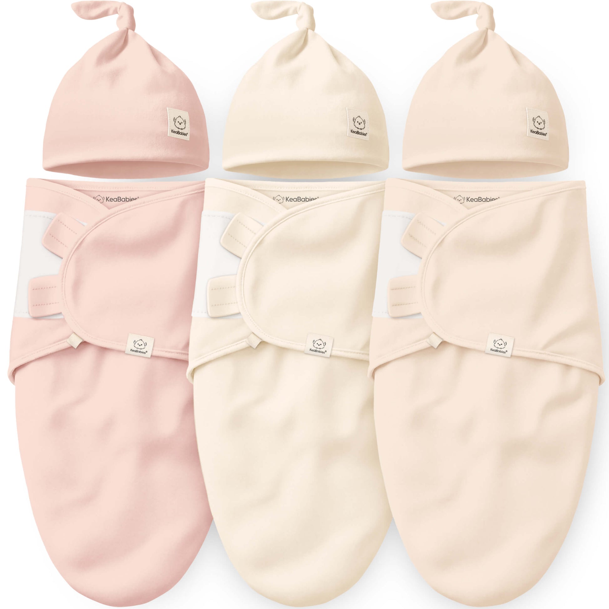 3-Pack Soothe Swaddle Wraps with Knot Hats 32482065285306