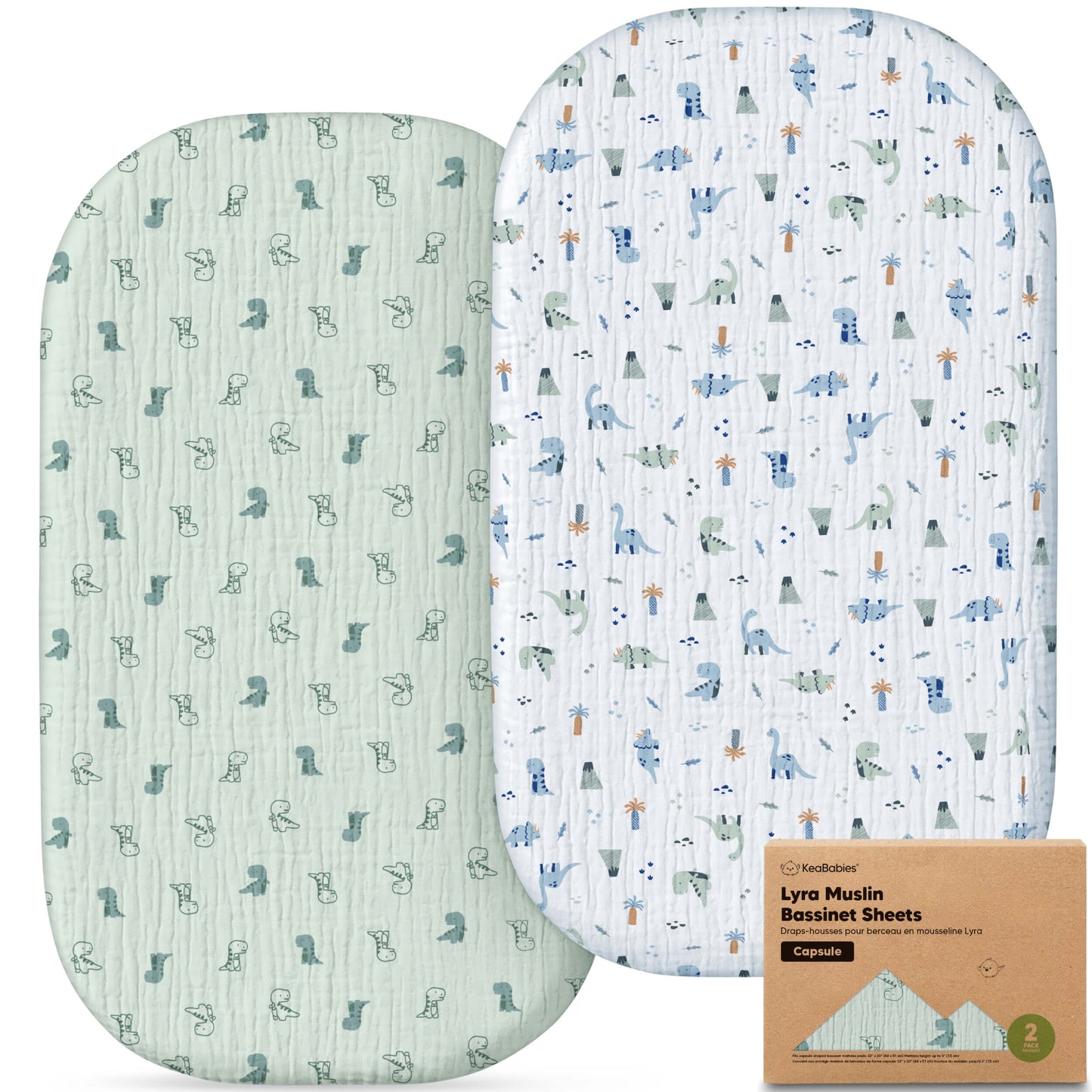 2-Pack Lyra Muslin Bassinet Sheets 32608370327738