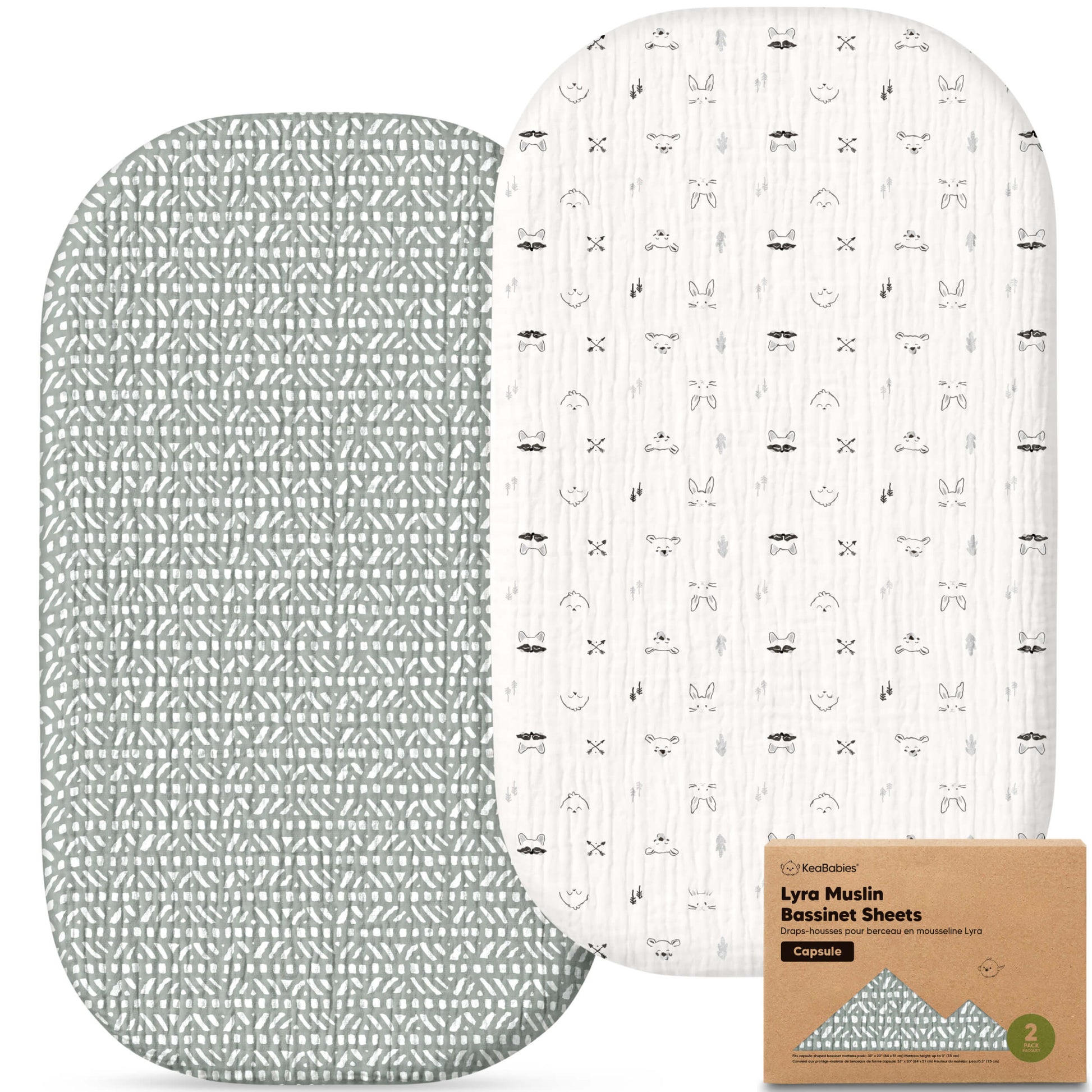 2-Pack Lyra Muslin Bassinet Sheets 32607638094010