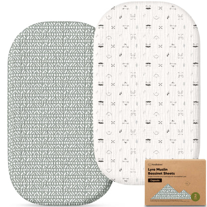 2-Pack Lyra Muslin Bassinet Sheets 32607638094010