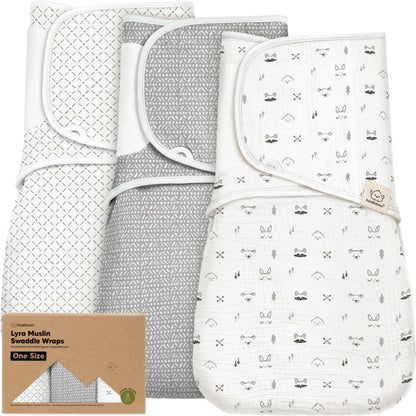3-Pack Lyra Muslin Swaddle Wraps 32635891253434