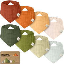 Load image into Gallery viewer, 8-Pack Lumi Muslin Bandana Bibs
