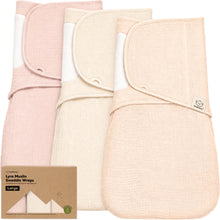 Load image into Gallery viewer, 3-Pack Lyra Muslin Swaddle Wraps
