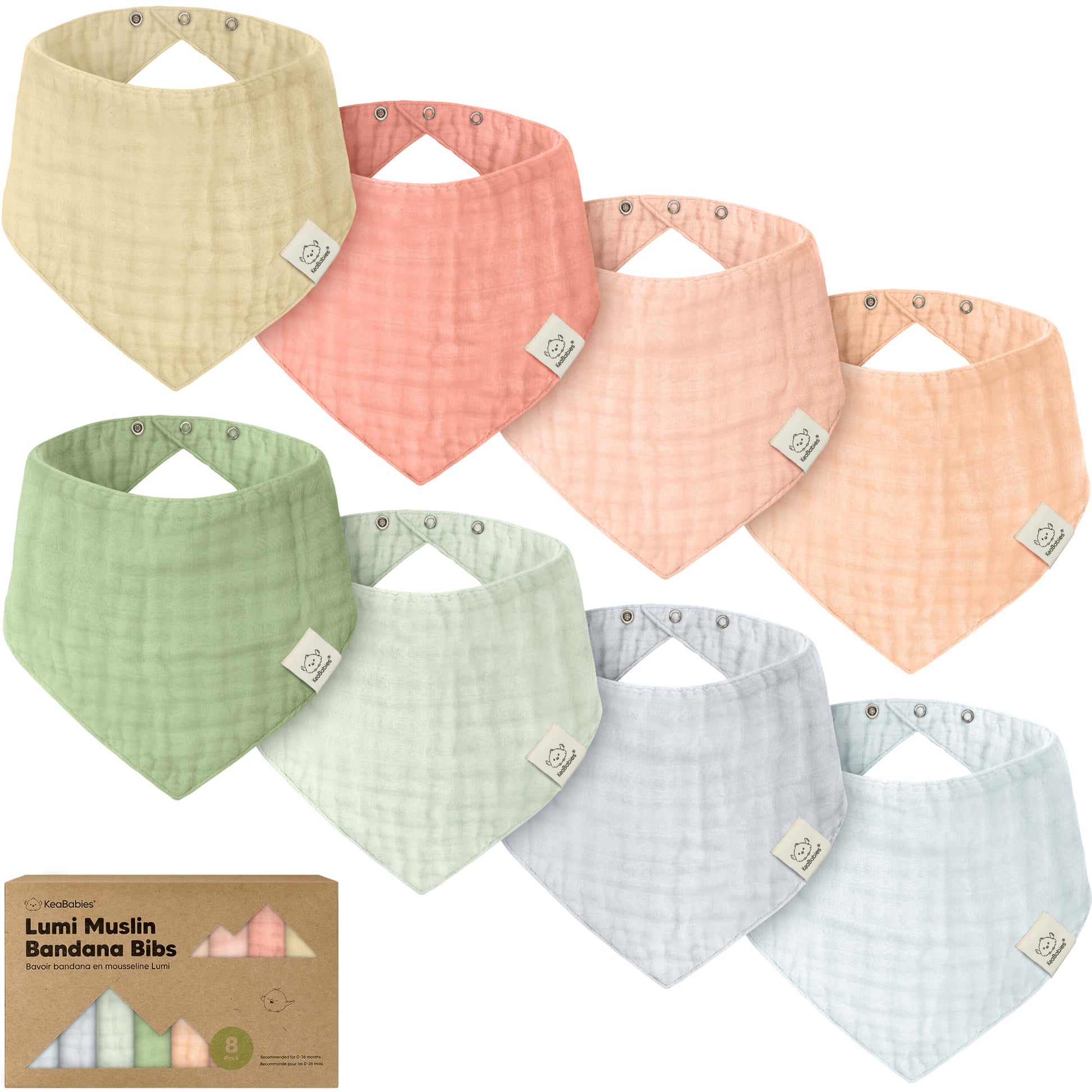 8-Pack Lumi Muslin Bandana Bibs 32659334201530