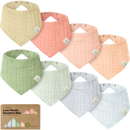 8-Pack Lumi Muslin Bandana Bibs 32659334201530