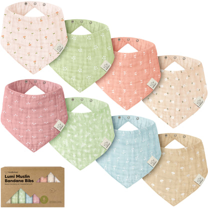 8-Pack Lumi Muslin Bandana Bibs 32659333710010