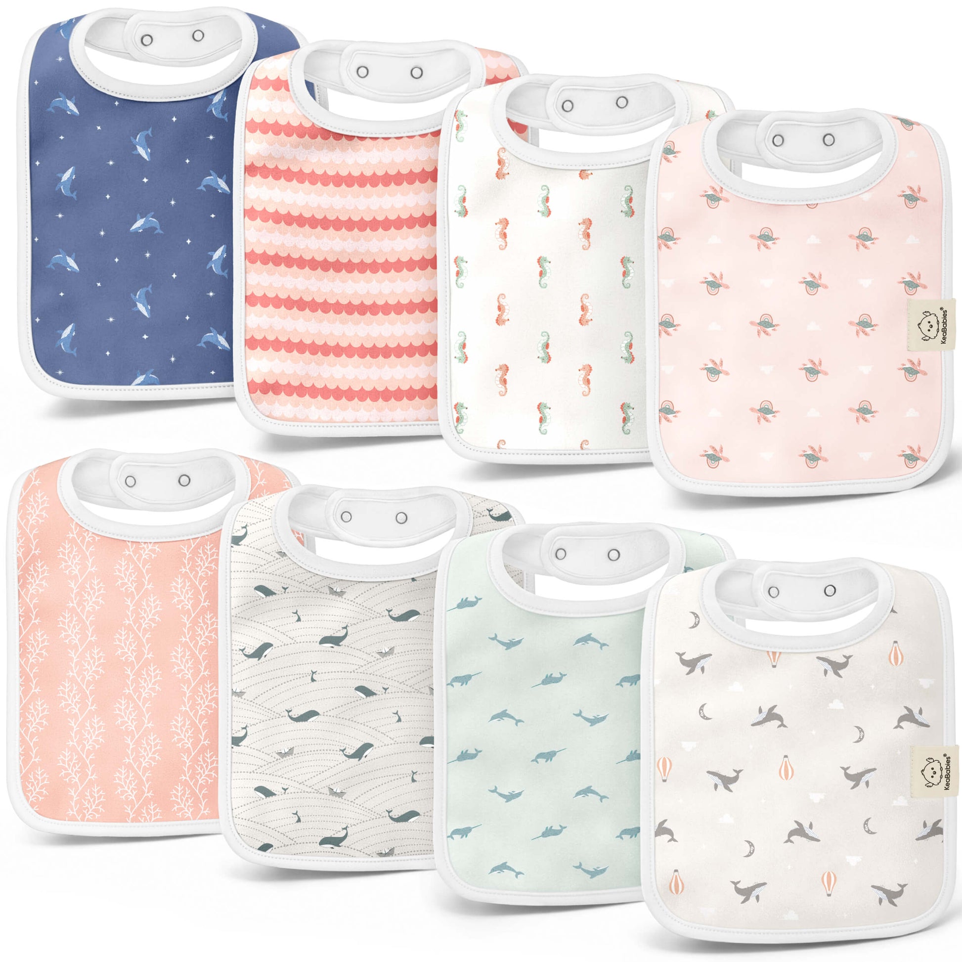 8-Pack Coast Drool Bibs 32992749322426