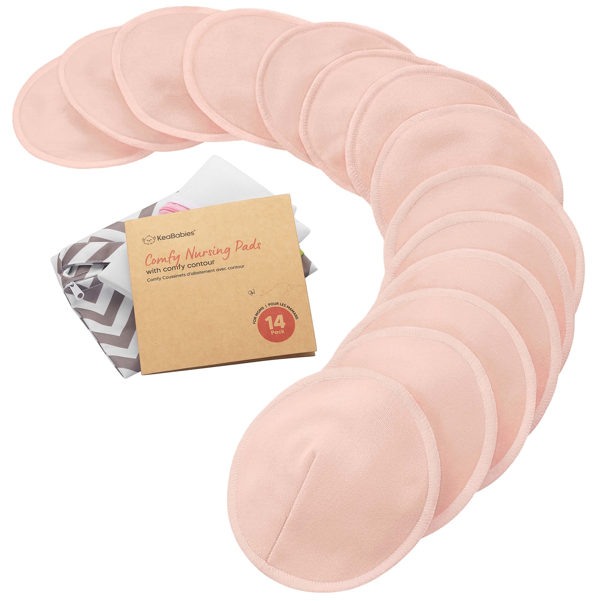14-Pack Comfy Nursing Pads (Pink Sand) 33832772305082