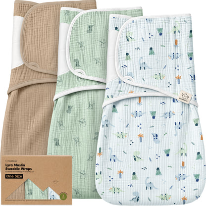 3-Pack Lyra Muslin Swaddle Wraps 33587943211194