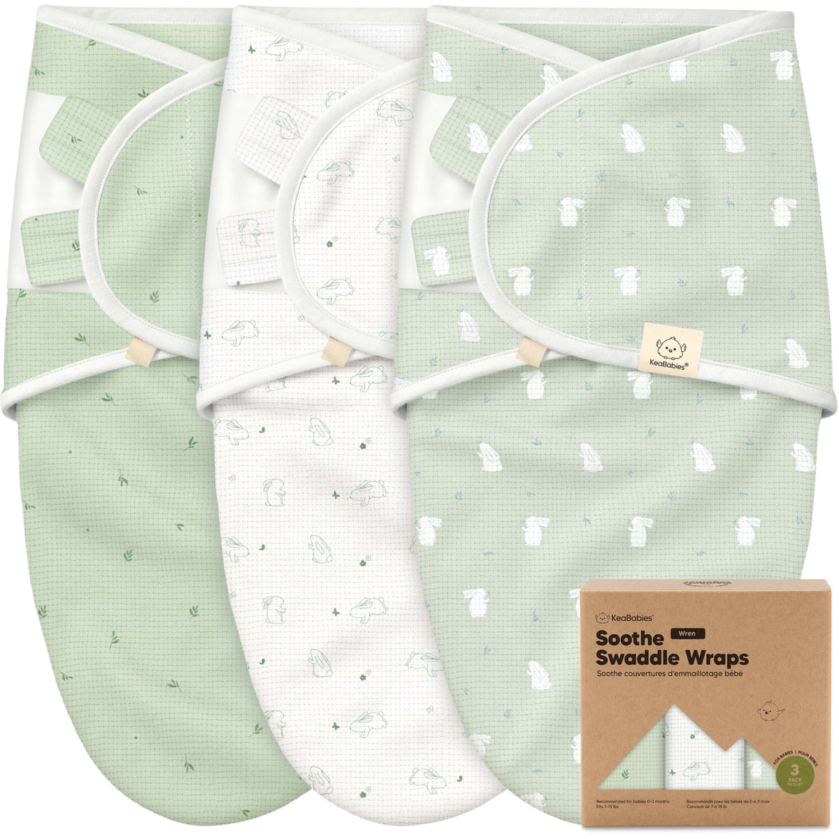 3-Pack Soothe (Wren) Swaddle Wraps 46342728286394