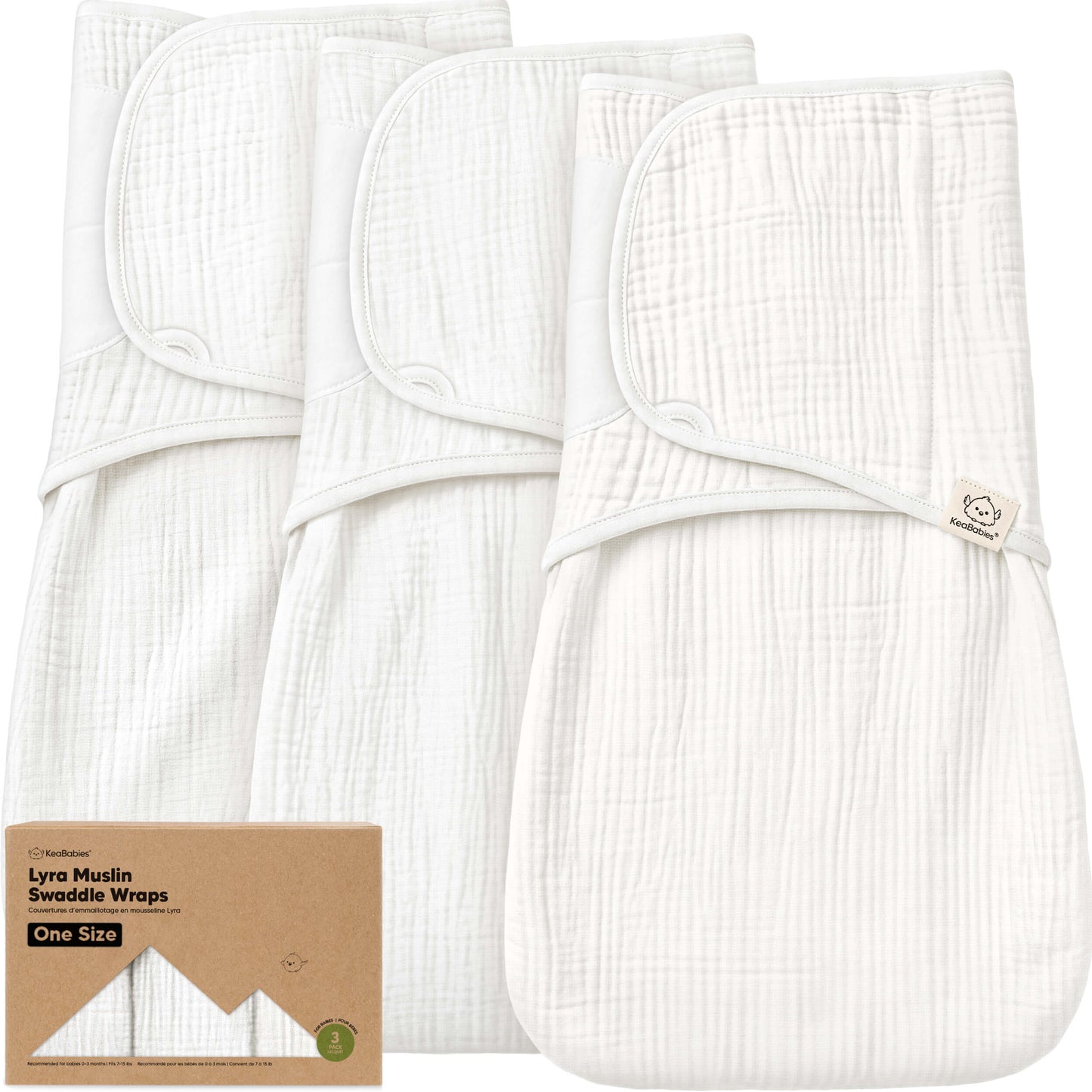 3-Pack Lyra Muslin Swaddle Wraps 33586262278330