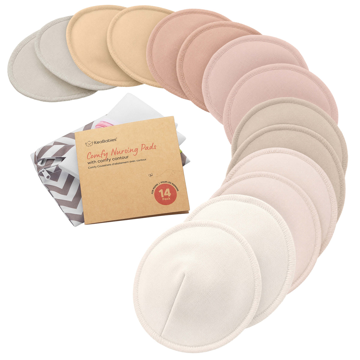 14-Pack Comfy Nursing Pads (Neutrals) 33832715026618