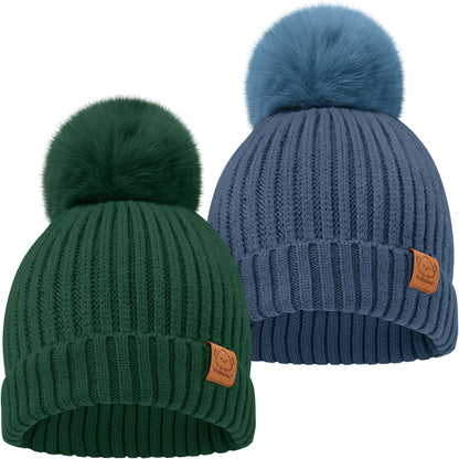 2-Pack Pom Knitted Beanie 33990620151994