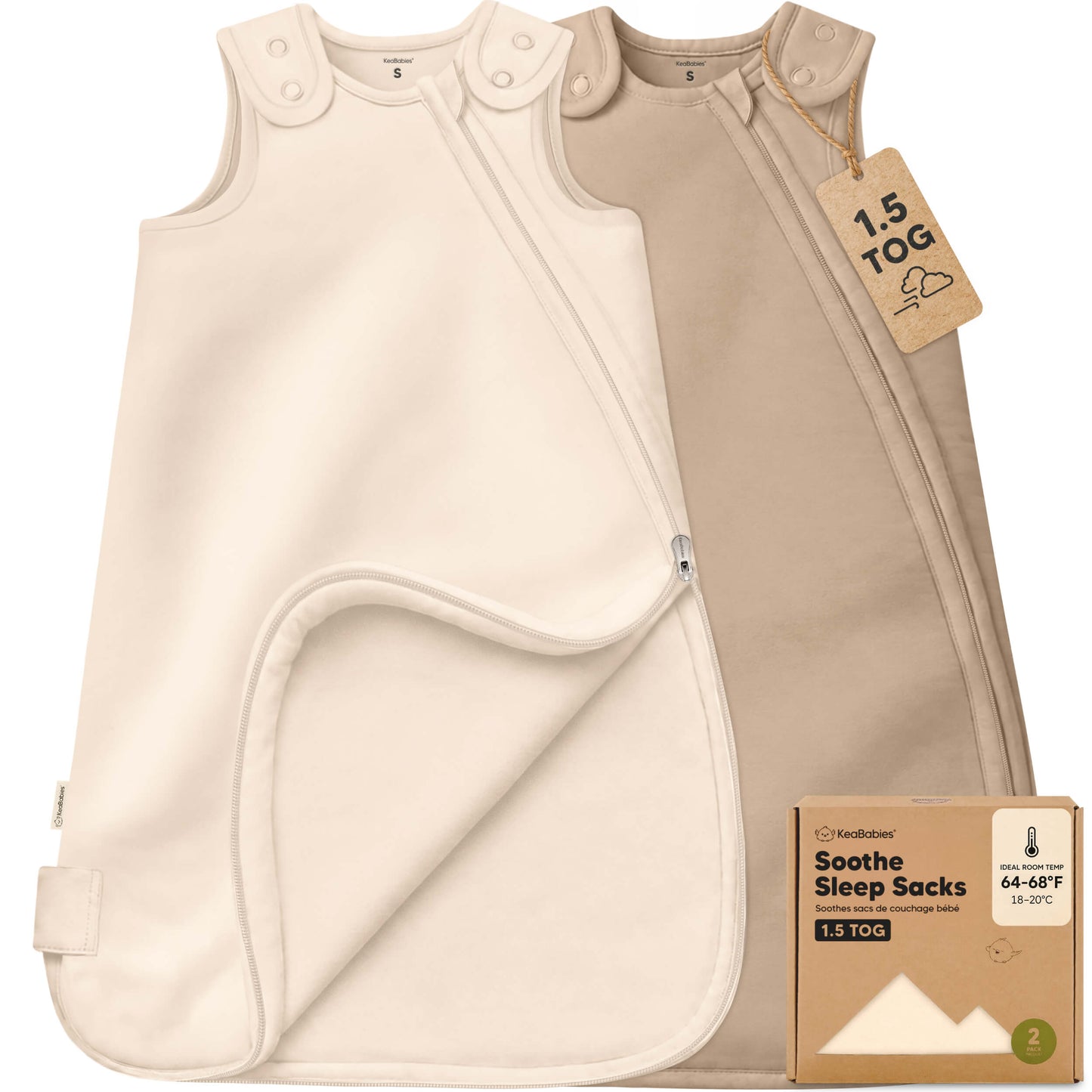 2-Pack Soothe Sleep Sacks (1.5 TOG) 34012994240698
