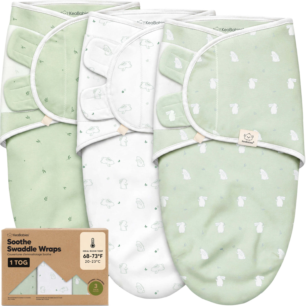 3-Pack Soothe Swaddle Wraps (1 TOG) 46191834726586