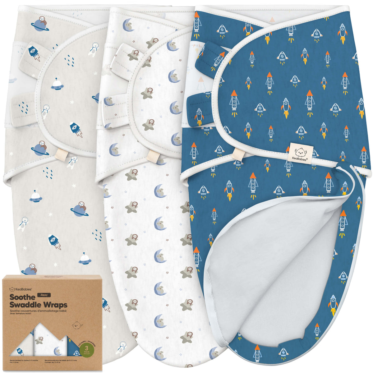 3-Pack Soothe Zippy Swaddle Wrap 34378548150458