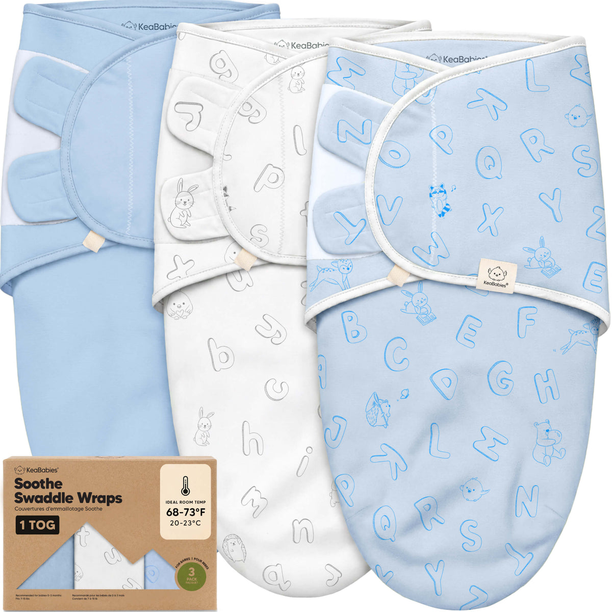 3-Pack Soothe Swaddle Wraps (1 TOG) 46207452741818