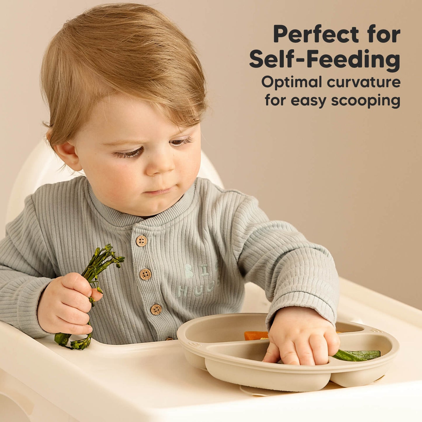 Perfect For Self-Feeding, optimal curvature for easy scooping.
 25752453578938