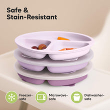 Load image into Gallery viewer, 3-Pack Prep Silicone Suction Plates with Lids (Amethyst)
