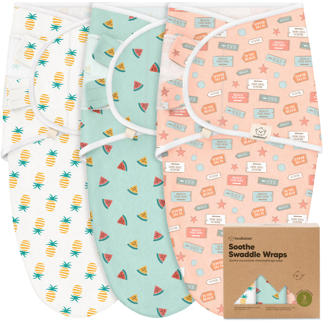 3-Pack Soothe Swaddle Wraps (Beach Day)