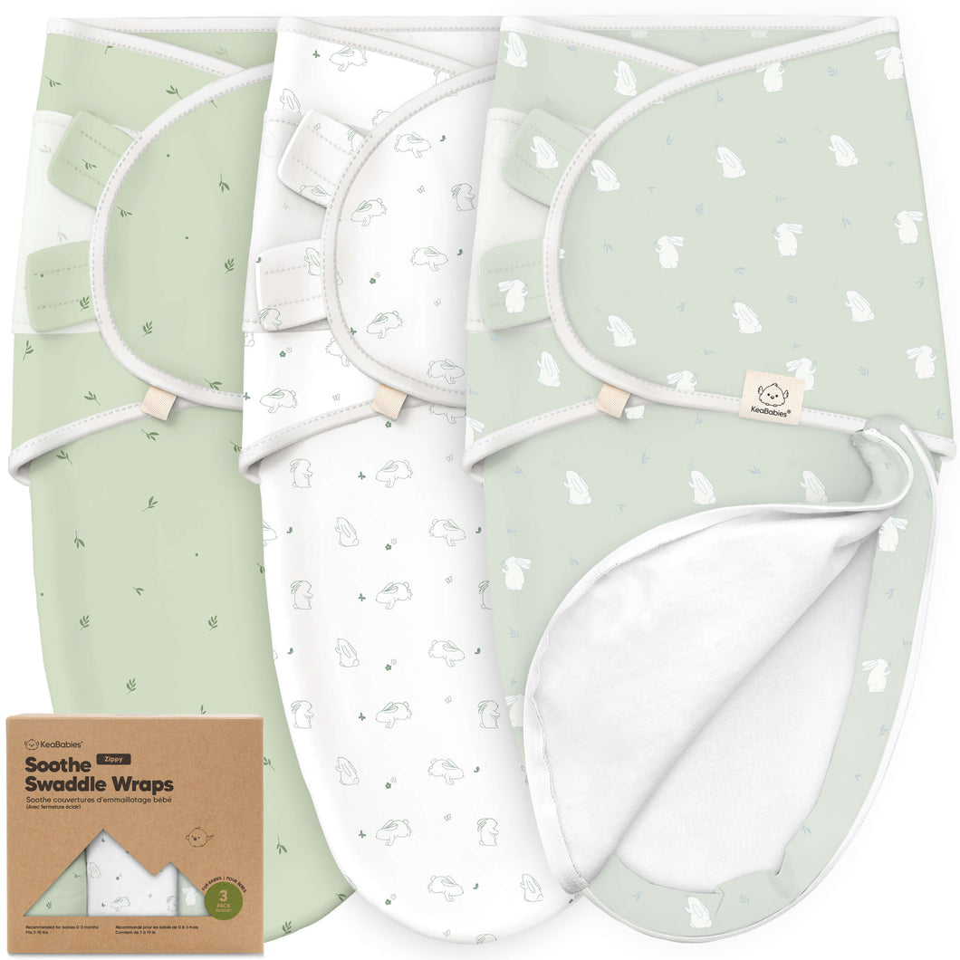 3-Pack Soothe Zippy Swaddle Wrap (Bunnies)