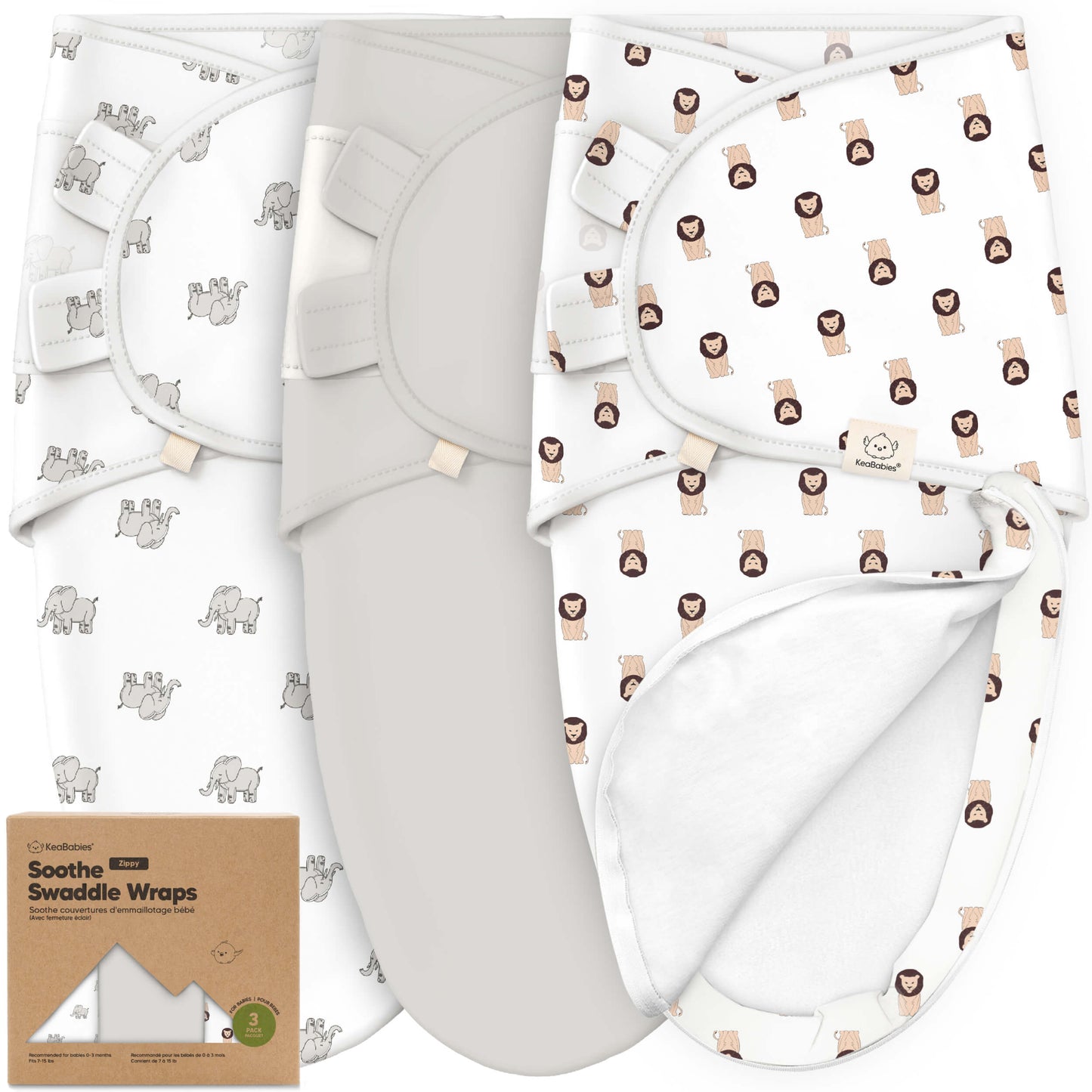 3-Pack Soothe Zippy Swaddle Wrap 26536285798586