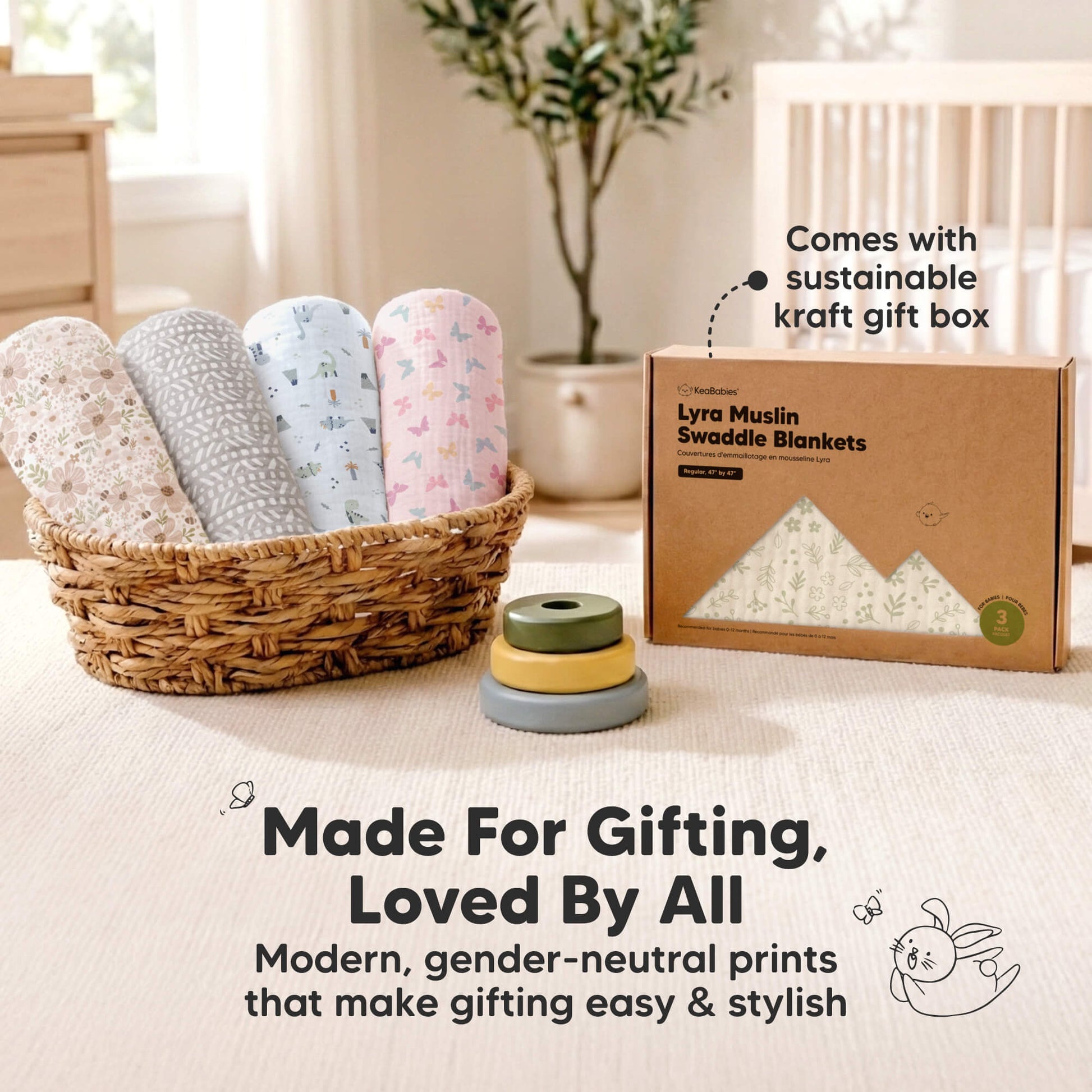 Made For Gifting, Loved By All
Modern, gender-neutral prints that make gifting easy & stylish. Comes with sustainable kraft gift box.  32091663270074
