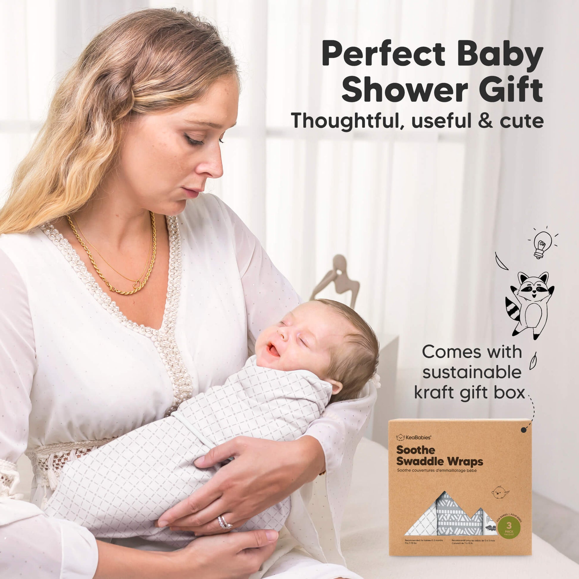 Perfect Baby Shower Gift
Thoughtful, useful & cute

Comes with sustainable kraft gift box 31429606047930