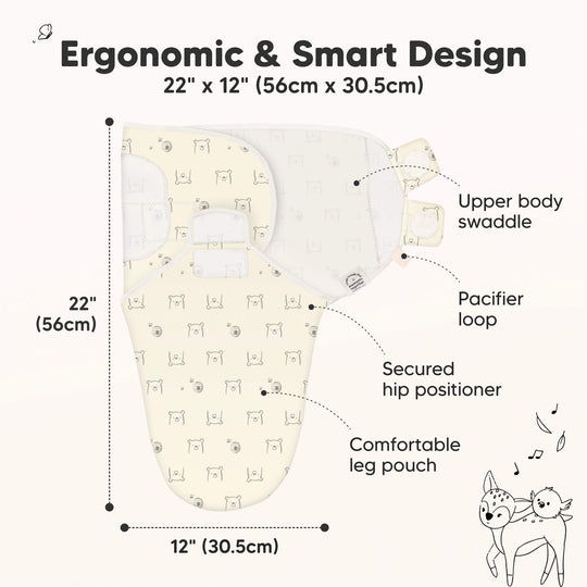 3-Pack Soothe Swaddle Wraps (Bumble Bear)