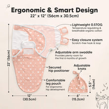 Load image into Gallery viewer, 3-Pack Soothe Swaddle Wraps with Knot Hats (Butterflies)
