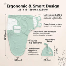 Load image into Gallery viewer, 3-Pack Soothe Swaddle Wraps with Knot Hats
